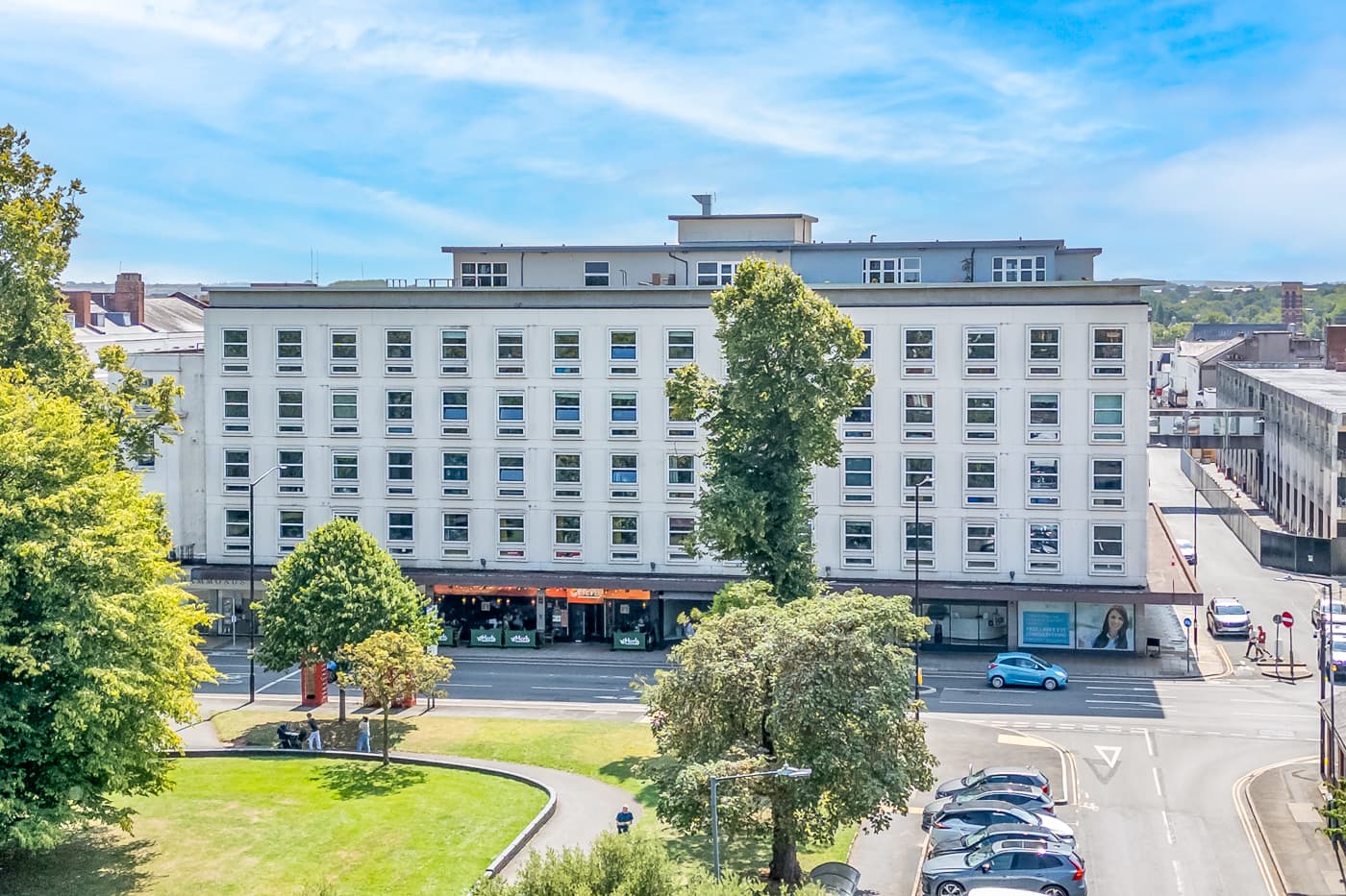 The converted office building in Leamington Spa